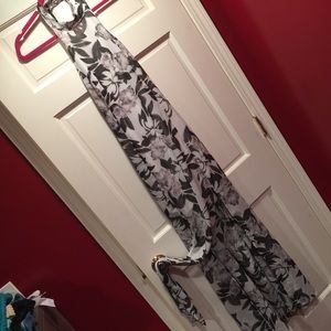 Black and White Floral Maxi Dress